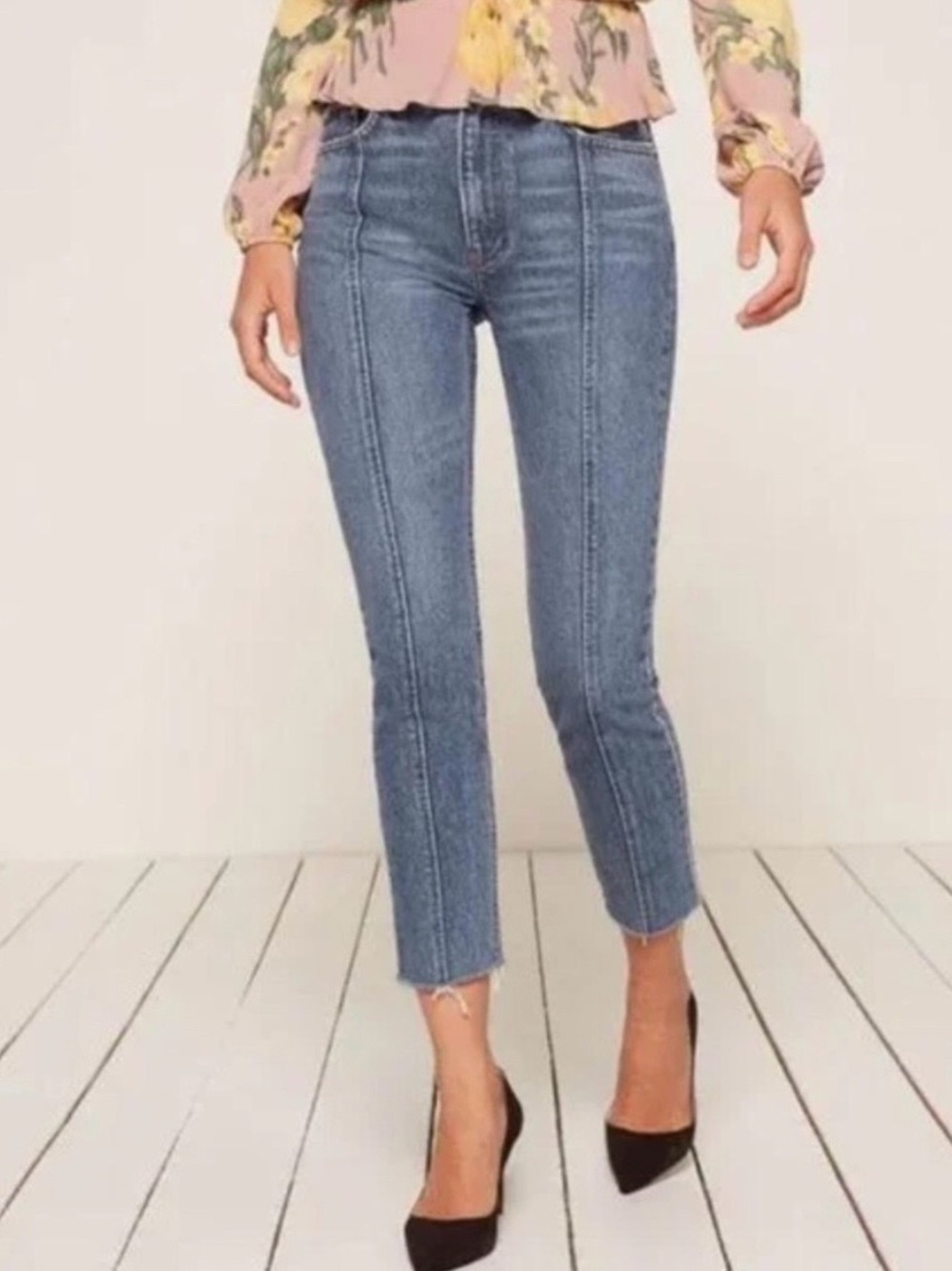 Reformation Seamed Jean In Celtic Wash